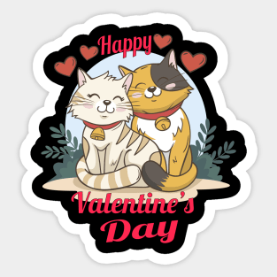 cute cat happy valentines day unisex t-shirt Sticker